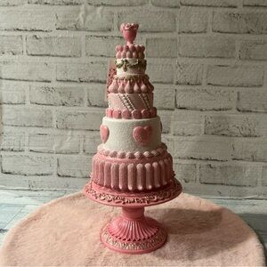 SWEET TREATS Hearts Cake On Stand Valentine Decor